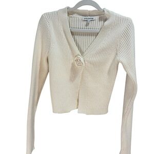 Penny Package Women's Cream Ribbed Cardigan